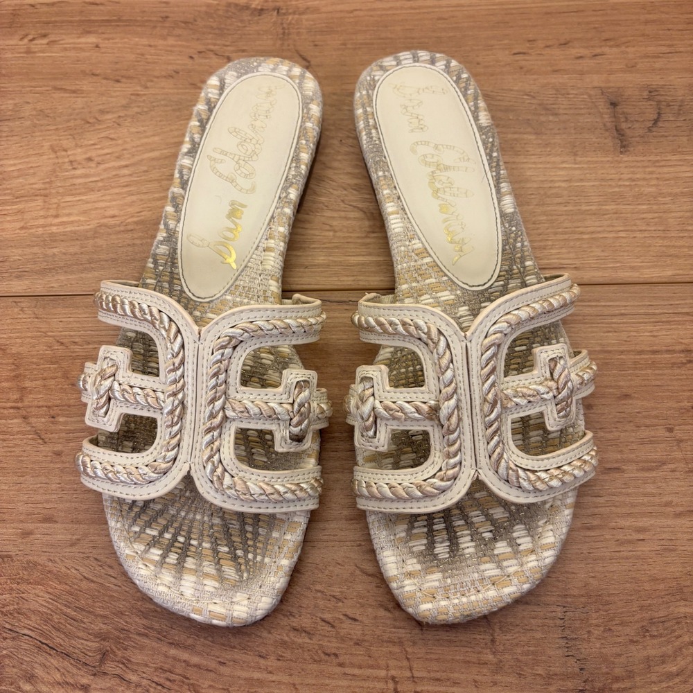 SAM EDELMAN Bay Twist Slide Sandals Modern Ivory Women Size 8.5 Casual Summer